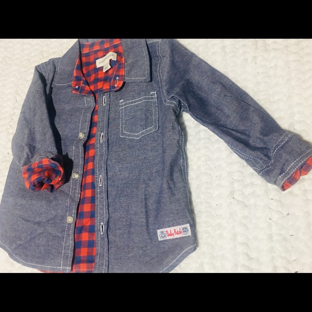 Pumpkin Patch Plaid Long Sleeve Shirt 12-18 Month